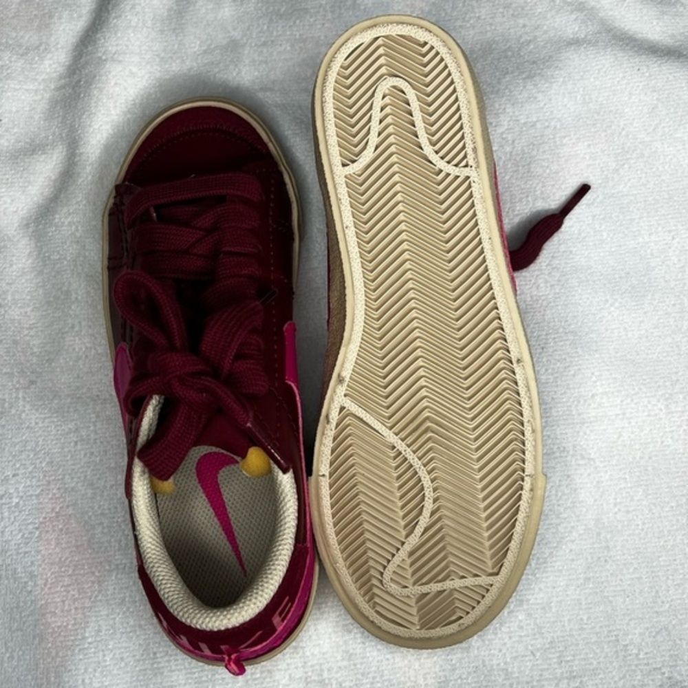 Nike Blazer Low '77 Jumbo Burgundy Hot Pink Leather Sneakers Sz 5 Women's Retro - Picture 6 of 6